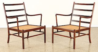 PAIR DANISH OLE WANSCHER ROSEWOOD OPEN ARM CHAIRS