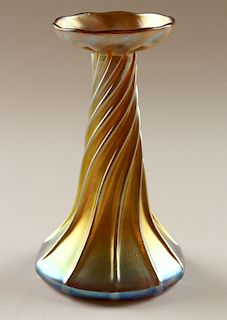TIFFANY FAVRILE GLASS VASE INCISED LCT TO BASE