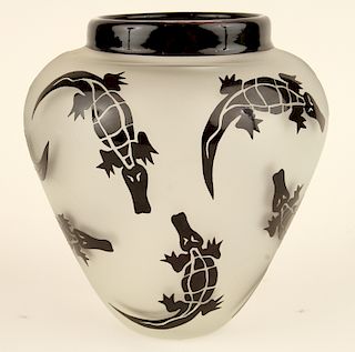CAMEO ART GLASS VASE DATED AND NUMBERED