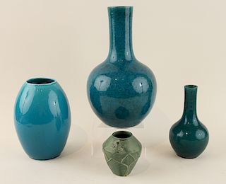 COLLECTION OF FOUR ART POTTERY VASES