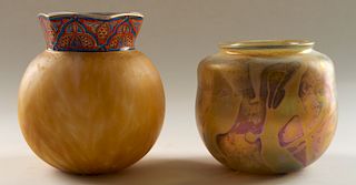TWO EARLY 20TH CENT. ART GLASS VASES