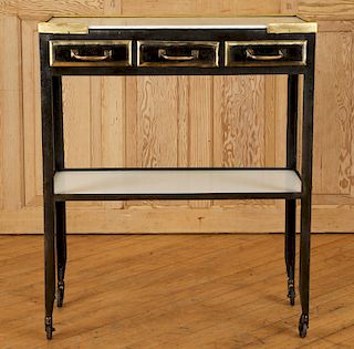 FRENCH STEEL BRONZE INDUSTIRAL CONSOLE TABLE