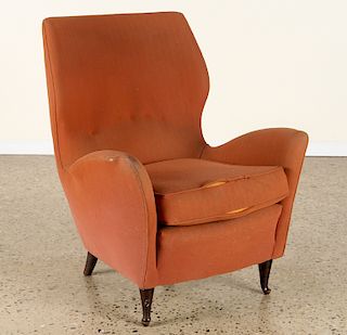 ITALIAN UPHOLSTERED ARM CHAIR BY PAOLO BUFFA 1950