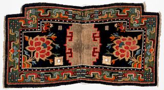 Antique Tibetan Saddle Rug: 3'7'' x 1'11''