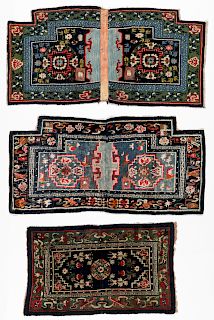 3 Antique Tibetan Rugs, Including 2 Saddles