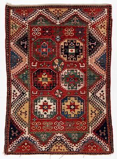 Antique Bordjalou Kazak Rug, Caucasus: 5'1'' x 6'11''