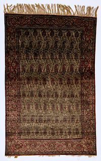 Antique Silk Kashan Rug, Persia: 4'2'' x 6'6''