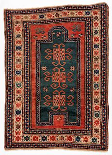 Antique Bordjalou Kazak Prayer Rug: 3'10'' x 5'6''