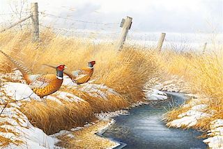 Jonathan Wilde, (Wisconsin, b. 1948), Pheasants Near the River,1985