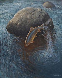 Robert G. Frankowiak, (Wisconsin, b. 1932), Jumping Fish, 1980