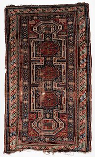 Antique Kazak Rug, Caucasus: 4'6'' x 7'7'' (137 x 231 cm)..