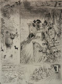 Felix Buhot drypoint, etching and aquatint