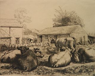 Charles Tunnicliffe etching