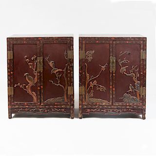 Pair of Chinese Lacquer Cabinets 
