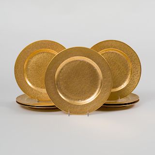 Set of Eight Gilt-Ground Rosenthal Plates