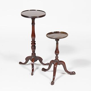 Two George III Style Mahogany Tripod Tables