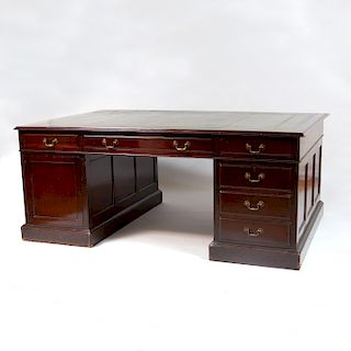 George III Style Mahogany Partner's Desk 