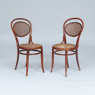 Two Thonet Bentwood and Caned Side Chairs