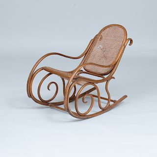 Thonet Bentwood and Caned Rocker