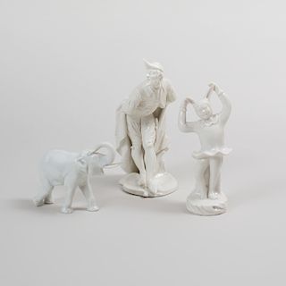 Two Nyphemburg Porcelain Figures and a Similar Porcelain Figure