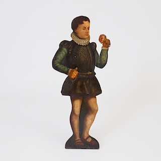 Painted Dummy Board of a Man in Elizabethan Costume
