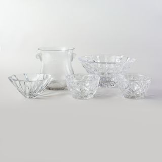Baccrat Glass Bowl, Two Tiffany Glass Bowl, an Orrefors Glass Bowl, and an Ice Bucket