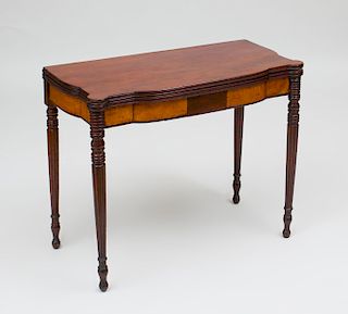 Federal Carved Mahogany and Satin Birch Games Table, Massachusetts
