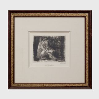 John Sloan (1871-1951): Nude by Bookcase