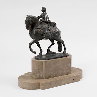 Continental Bronze of an Equestrian Soldier