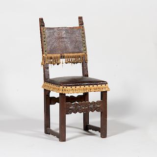 Spanish Baroque Style Carved Walnut Side Chair