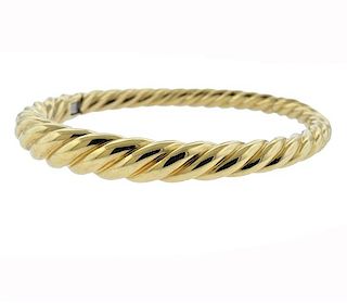 David Yurman 18k Gold Cable Bangle Bracelet 