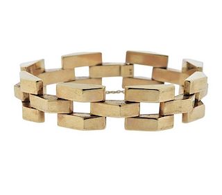Retro 14K Gold Square Link Bracelet