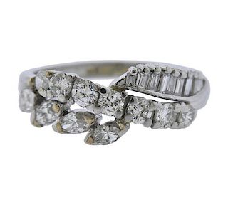 Platinum Diamond Wave Ring