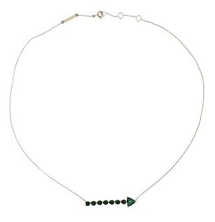 Delfina Delettrez 18K Gold Green Stone Arrow Pendant Necklace