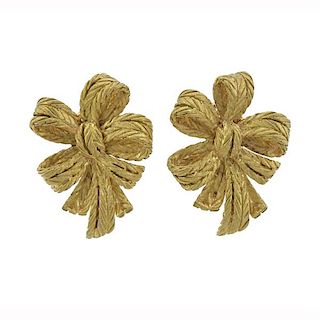 Buccellati 18k Yellow Gold Bow Earrings
