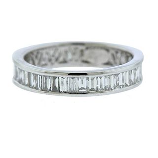 Baguette Diamond 18k Gold Eternity Wedding Band Ring