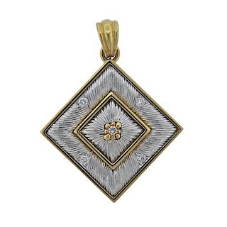 Buccellati Prestigio Diamond Gold Pendant