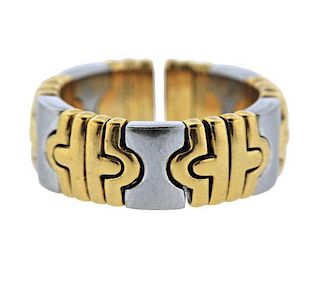 Bvlgari Bulgari Parentesi 18K Gold  Steel Band Ring