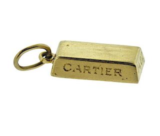 Cartier 18K Gold 1/4 Oz Ingot Gold Bar Pendant
