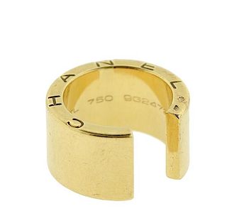 Chanel 18k Gold Cuff Open Band Ring