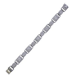 Art Deco Continental Platinum Diamond Bracelet