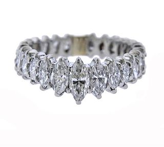 Platinum Marquise Diamond Wedding Band Ring