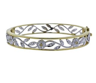SeidenGang 18k Gold Diamond Leaf Bracelet 
