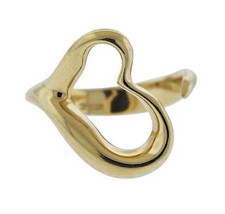 Tiffany &amp; Co Peretti 18K Gold Open Heart Ring