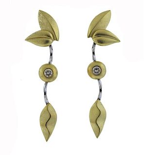 Paul Morelli Platinum 18K Gold Diamond Earrings