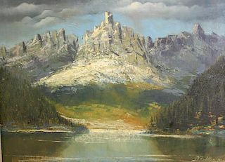 ALLAN, D.F. Oil On Canvas. Mountainous