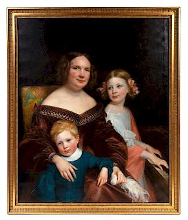 Sophie Fremiet Rude, (French, 1797-1867), Portrait of a Mother and Two Children, 1840