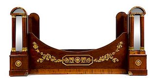 An Empire Gilt Bronze Mounted Mahogany Bed Height 44 1/2 x width 88 x depth 44 inches.