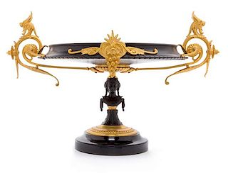 A French Parcel Gilt Bronze Tazza Height 14 inches.