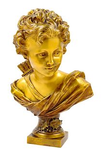 Agathon Leonard, (French, 1841-1923), Bust of Diana